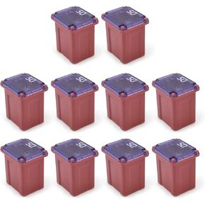 Pack-10 60 Amp Micro Cartridge Fuses, Box Shaped Female Fuse, Standard Fuses Replacement with Amperage Specification Marking, Universal for Trucks, Cars and SUVs (Yellow #1)