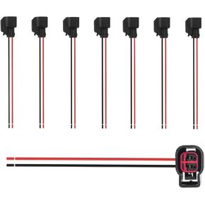 8 Pcs Fuel Injector Connector Pigtail, Engine Fuel Injector Wiring Harness Plug Compatible with Ford F150 Explorer Expedition Crown Victoria Dodge Ram Jeep Cherokee EV6 Replace OEM# 5013995AA 15306318