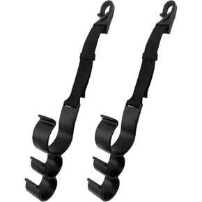 2PCS Car Seat Headrest Hook, Adjustable Auto Seat Back Hanging Storage Organizer Hook, Universal Vehicle Backseat Hanger for Handbag Purse Coat Umbrella, Car Accessories
