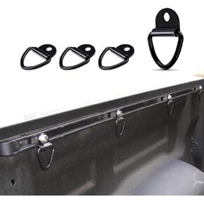HAOBO 4PCS Cargo Tie-Down Anchors, 2" Black Steel V-Ring Bolt On Trailer Anchor, Heavy Duty Truck Bed Tie Down Anchors Surface Mounting, Universal Car Accessories for Trailers,Trucks and Warehouses