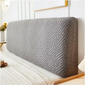 Stretch Bed Headboard Cover Full Queen King Size, Dustproof Bed Head Protector Cover, Washable Jacquard Headboard Slipcover for Bedroom Decor (Dark Gray, 70.8in/1.8m)