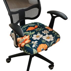 FORCHEER 100% Waterproof Office Chair Seat Covers Jacquard Strech Computer Desk Chair Seat Cushion Slipcovers - Pink