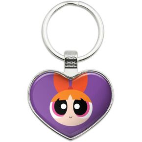 GRAPHICS & MORE Powerpuff Girls Blossom Head Keychain Heart Love Metal Key Chain Ring