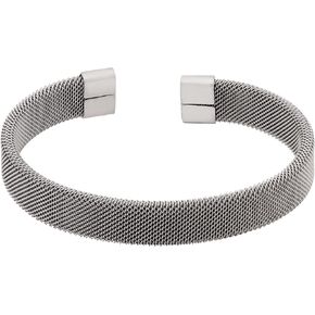HAQUIL Silver Plated Stainless Steel Fashion Cuff Bracelet Jewelry Gift for Men and Women