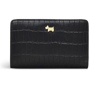 RADLEY Angel Lane - Faux Croc Medium Bifold Purse, Black