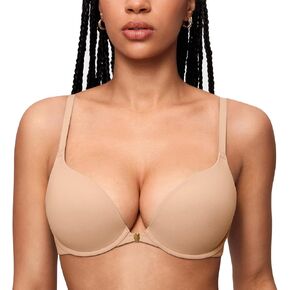 INLYRIC Women's Push Up Bra Front Closure Bras Supportive Tshirt Demi Plunge Underwire Bra Inbarely Plus Collection