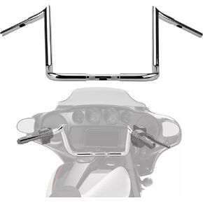 Motorcycle Handlebars 14" Rise Ape Hangers Handlebar, 1-1/4" 1.25 inch Motorcycle Ape Hangers Fit for Harley Touring Electra Glide 1986-2023 Street Glide 2006-2023 (Chrome)
