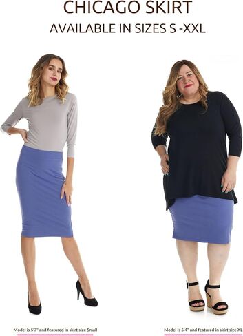 ESTEEZ Women's Form Fitting Snug Pencil Skirt - Modest Stretchy Below The Knee - Chicago in Kuwait