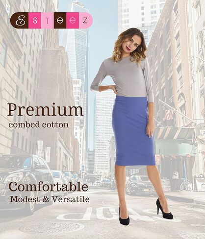 ESTEEZ Women's Form Fitting Snug Pencil Skirt - Modest Stretchy Below The Knee - Chicago in Kuwait