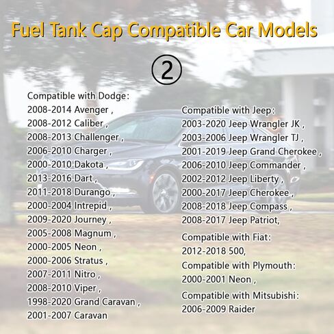غطاء الوقود، استبدال غطاء غاز السيارة محكم الغلق OEM #5278632AG، 52030377AB، غطاء خزان الوقود ملحقات السيارة المتوافقة مع دودج كرايسلر رام جيب (لدودج) in Kuwait