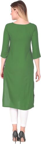 ladyline Plain Rayon Tunic Kurti Chikankari Embroidered Kurta Top for womens in Saudi Arabia