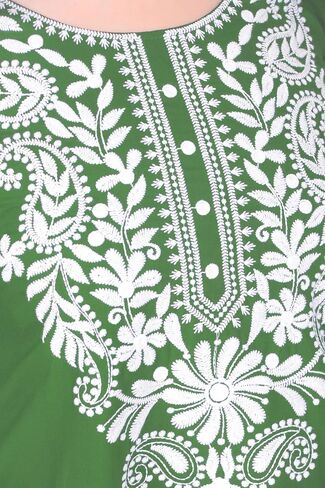 ladyline Plain Rayon Tunic Kurti Chikankari Embroidered Kurta Top for womens in Saudi Arabia