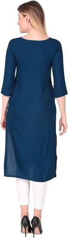 ladyline Plain Rayon Tunic Kurti Chikankari Embroidered Kurta Top for womens in Saudi Arabia