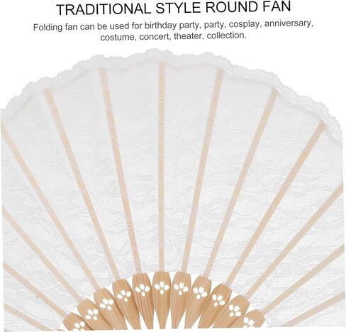 Alipis Spain Makeup lace Fan Portable Fan Portable Props White Manual Lace Folding Fan Hand Fans Decorative Flower Japanese-Style Foldable Folding Fan Miss Wedding Vintage Handheld Fan in Saudi Arabia
