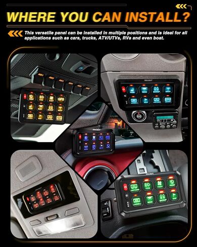 8 Gang Switch Panel Strobe Momentary Toggle Control Panel Box for Multiple Light on SUV RV ATV Offroad Camper Van Boat Waterproof, 2 Years Warranty in Saudi Arabia