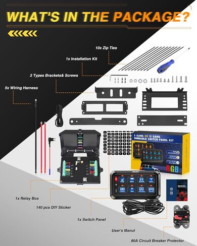 8 Gang Switch Panel Strobe Momentary Toggle Control Panel Box for Multiple Light on SUV RV ATV Offroad Camper Van Boat Waterproof, 2 Years Warranty in Saudi Arabia