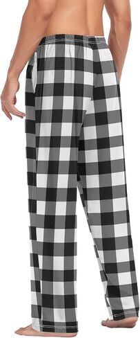 Buffalo Plaid Mens Pajama Pants with Pockets Drawstring Lounge Pants Pajama Bottoms Men Sleep PJ Pants for Men in Saudi Arabia