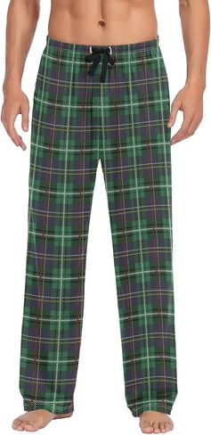 Buffalo Plaid Mens Pajama Pants with Pockets Drawstring Lounge Pants Pajama Bottoms Men Sleep PJ Pants for Men in Saudi Arabia