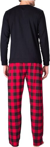 طقم بيجامة رجالي ملابس نوم Pjs خفيف الوزن وأكمام طويلة وقمصان ذات رقبة مستديرة وقيعان أطقم نوم ناعمة ومريحة in Kuwait