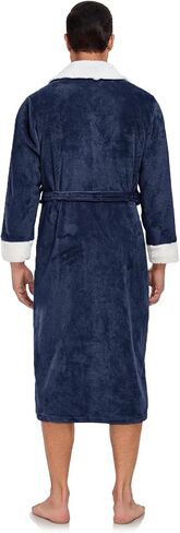 RONGTAI Men's Plush Long Bathrobe, Soft and Warm, Full Length, Shawl Collar, Fleece in Saudi Arabia