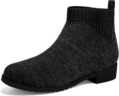 IceUnicorn Girls Chelsea Boots Knit Sock Ankle Boots Slip On Short Booties Girls Low Heel Boots for Little Kid/Big Kid in Kuwait