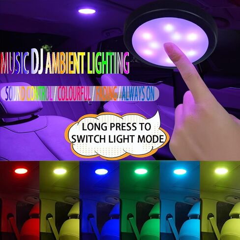 Car LED Interior Lights,5 Colors Ambient Lighting Car Interior,Car Interior Reading Light,Touch Switch Multi-Function and USB Rechargeable LED Car Interior Light in Saudi Arabia