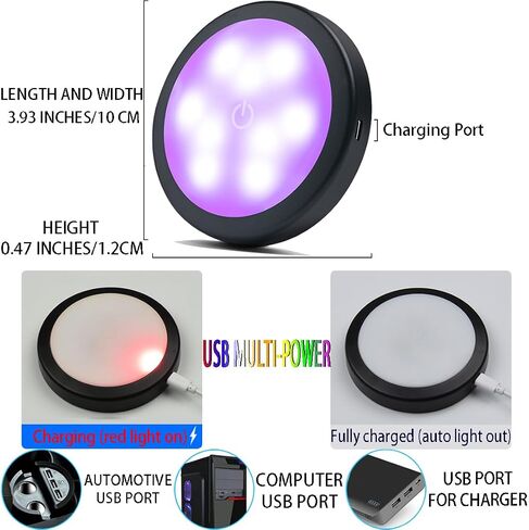 Car LED Interior Lights,5 Colors Ambient Lighting Car Interior,Car Interior Reading Light,Touch Switch Multi-Function and USB Rechargeable LED Car Interior Light in Saudi Arabia