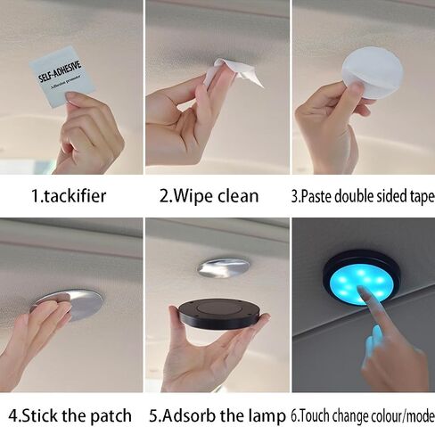 Car LED Interior Lights,5 Colors Ambient Lighting Car Interior,Car Interior Reading Light,Touch Switch Multi-Function and USB Rechargeable LED Car Interior Light in Saudi Arabia