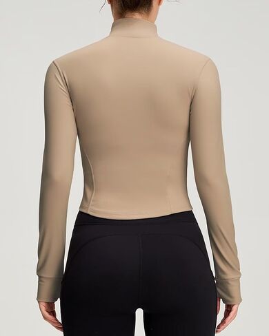 سترة رياضية بسحاب للسيدات من QUEENIEKE، سترة مقصوصة بقصة ضيقة للنساء للتمرين بسحاب للنساء باللون الأسود مقاس XL in Kuwait