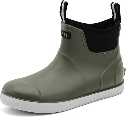 Men's Deck Boots, Waterproof Ankle Rain Boots Men Anti-Slip Traction, Outdoor Rubber Fishing Garden Boots High-Performance Shoes for Farming in Kuwait