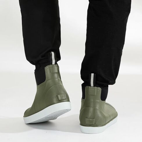 Men's Deck Boots, Waterproof Ankle Rain Boots Men Anti-Slip Traction, Outdoor Rubber Fishing Garden Boots High-Performance Shoes for Farming in Kuwait