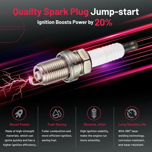 BDFHYK Ignition Coil Pack UF499 and Iridium Spark Plugs 7090 Compatible with Kia Rondo Rio Rio5 Hyundai Accent Dodge Attitude 1.4L 1.6L 2.4L L4 C1543 27301-26640 BKR5EGP Sets of 4 in Saudi Arabia