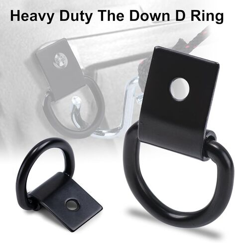 CHANGE MOORE 6Pcs D Ring Tie Down Anchors, Tie Downs for Kayak Track Mount, Stainless Steel Trailer Tie Downs, Black D Ring with Screws, Tie Down Rings for Trailer, Truck Bed, RV, Warehouse in Kuwait