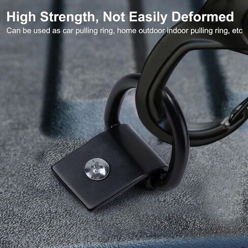 CHANGE MOORE 6Pcs D Ring Tie Down Anchors, Tie Downs for Kayak Track Mount, Stainless Steel Trailer Tie Downs, Black D Ring with Screws, Tie Down Rings for Trailer, Truck Bed, RV, Warehouse in Kuwait