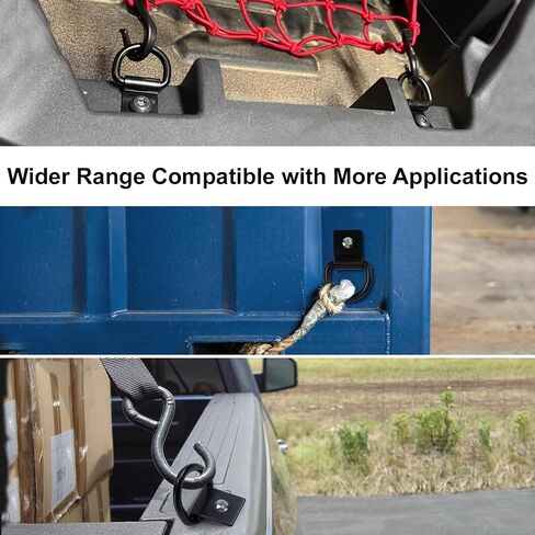 CHANGE MOORE 6Pcs D Ring Tie Down Anchors, Tie Downs for Kayak Track Mount, Stainless Steel Trailer Tie Downs, Black D Ring with Screws, Tie Down Rings for Trailer, Truck Bed, RV, Warehouse in Kuwait