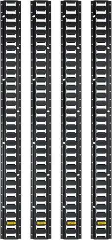 VEVOR E-Track Tie-Down Rail, 8FT Steel Rails 4Pcs, Standard 1" x 2.5" Slots Compatible with O-Rings & D-Rings & Tie-Offs & Ratchet Straps & Hooked Chains, for Cargo Heavy Equipment Securing in Saudi Arabia