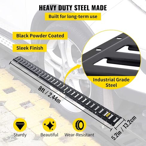 VEVOR E-Track Tie-Down Rail, 8FT Steel Rails 4Pcs, Standard 1" x 2.5" Slots Compatible with O-Rings & D-Rings & Tie-Offs & Ratchet Straps & Hooked Chains, for Cargo Heavy Equipment Securing in Saudi Arabia