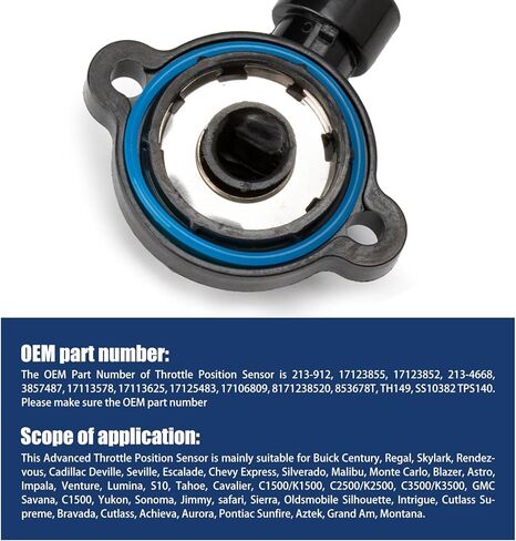 1 قطعة مستشعر عمود الحدبات للسيارات، مستشعر TPS للكشف عن حالة المحرك، رقم OEM البديل 17123852 17106809، متوافق مع شيفروليه، دايو (أسود) in Kuwait