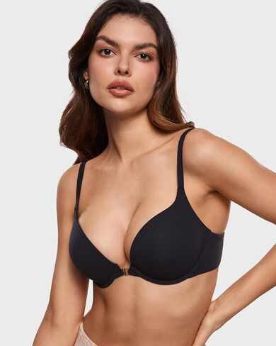 INLYRIC حمالة صدر نسائية رافعة للصدر بإغلاق أمامي حمالات صدر داعمة تي شيرت ديمي يغرق ملابس داخلية مجموعة Inbarely Plus in Kuwait