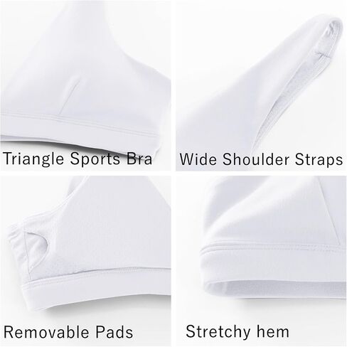 INIBUD Sports Bra for Women V-Neck Triangle Bralettes with Open Back Push Up Workout Top Padded Light Support in Saudi Arabia