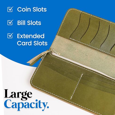The Finest Tochigi Mens Long Leather Wallet Tochigi Leather Bifold Large Capacity Book Wallet Business Travel Big Compartment Card Holder Made in Japan (Black) in Saudi Arabia