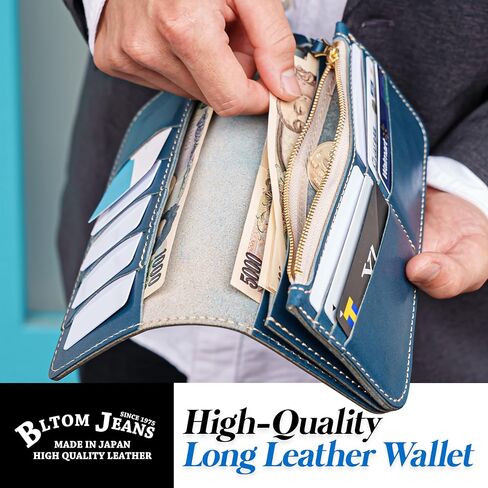 The Finest Tochigi Mens Long Leather Wallet Tochigi Leather Bifold Large Capacity Book Wallet Business Travel Big Compartment Card Holder Made in Japan (Black) in Saudi Arabia