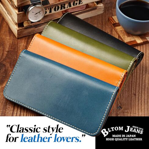 The Finest Tochigi Mens Long Leather Wallet Tochigi Leather Bifold Large Capacity Book Wallet Business Travel Big Compartment Card Holder Made in Japan (Black) in Saudi Arabia