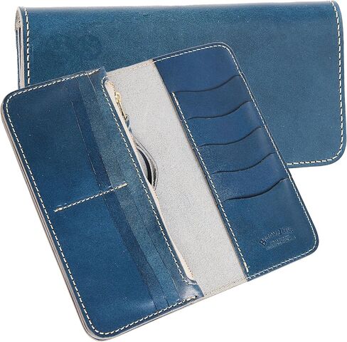 The Finest Tochigi Mens Long Leather Wallet Tochigi Leather Bifold Large Capacity Book Wallet Business Travel Big Compartment Card Holder Made in Japan (Black) in Saudi Arabia