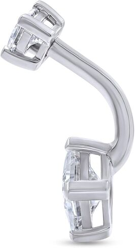 SAVEARTH DIAMONDS 1 1/2 Carat Princess Cut Lab Created Moissanite Diamond Belly Button Navel Rings Body Piercing Jewelry For Women In 14K Gold Over Sterling Silver (VVS1, 1.50 Cttw) in Saudi Arabia