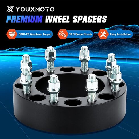 8x170 2inch Wheel Spacers Fit for Ford Excursion 2003-2005, F-250 2003-2009, F-250 Super Duty 2003-2022, F-350 2003-2016, F-350 Super Duty 2003-2022, 125mm Hub Bore Adapters with 14mmx1.5 Studs in Saudi Arabia