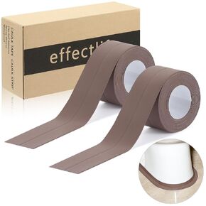 Brown Caulk Tape Self Adhesive - Waterproof Toilet Caulk Strip - Toilet Sealer Around Toilet Base - Caulking Tape for Bathroom, Bathtub, Floor Wall Edge Protector,2-Roll
