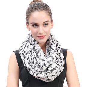 Lina & Lily Bird Print Women's Infinity Scarf Lightweight All Season