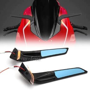 Rearview Mirrors Rearview Mirror With LED Turn Signals For Ducati Panigale V2 2020-2023 PANIGALE V4 2019-2022 Motorcycle Adjustable Wind Wing Side Mirrors