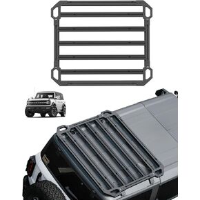 Bronco Hard top Platform Roof Rack, Rear Cargo Basket for 2021 2022 2023 2024 Ford Bronco Hardtop 4-Door (Exclude Bronco Sport) Bronco Half Short Luggage Rack Rooftop Storage Carrier Shelf